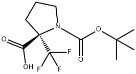 (R)-1-(TERT-BUTOXYCARBONYL)-2-(TRIFLUOROMETHYL)PYRROLIDINE-2-CARBOXYLIC ACID Struktur