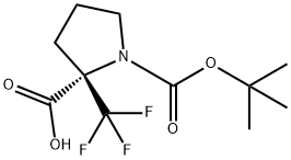 (S)-1-(TERT-BUTOXYCARBONYL)-2-(TRIFLUOROMETHYL)PYRROLIDINE-2-CARBOXYLIC ACID Struktur