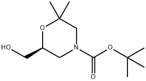 (S)-TERT-BUTYL 6-(HYDROXYMETHYL)-2,2-DIMETHYLMORPHOLINE-4-CARBOXYLATE Struktur