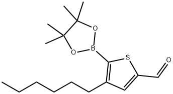 2-(4,4,5,5-tetramethy-1,3,2-dioxaborolan-2-yl)-3-hexylthiophene-5-carbaldehyde Struktur