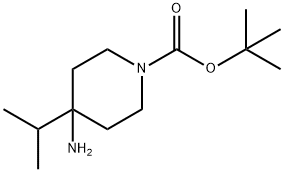 tert-butyl 4-amino-4-(propan-2-yl)piperidine-1-carboxylate Struktur