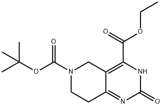 6-TERT-BUTYL 4-ETHYL 2-HYDROXY-7,8-DIHYDROPYRIDO[4,3-D]PYRIMIDINE-4,6(5H)-DICARBOXYLATE Struktur