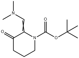 tert-butyl 2-((dimethylamino)methylene)-3-oxopiperidine-1-carboxylate Struktur