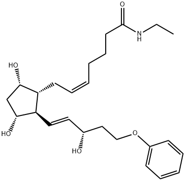 (Z)-7-[(1R,2R,3R,5S)-3,5-dihydroxy-2-[(E,3S)-3-hydroxy-5-phenoxypent-1-enyl]cyclopentyl]-N-ethylhept-5-enamide Struktur