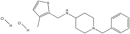 1-benzyl-N-[(3-methylthiophen-2-yl)methyl]piperidin-4-amine dihydrochloride Struktur