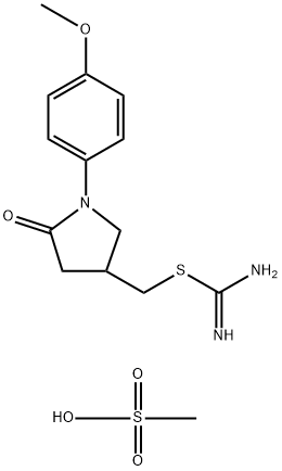 [1-(4-methoxyphenyl)-5-oxopyrrolidin-3-yl]methyl imidothiocarbamate metanesulfonate Struktur