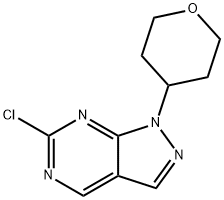 6-Chloro-1-(tetrahydro-pyran-4-yl)-1H-pyrazolo[3,4-d]pyrimidine Struktur