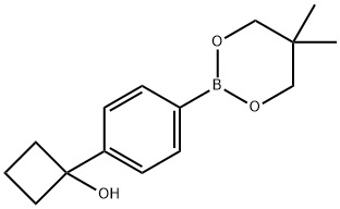 1-(4-(5,5-dimethyl-1,3,2-dioxaborinan-2-yl)phenyl)cyclobutanol Struktur