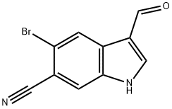 5-BROMO-3-FORMYL-1H-INDOLE-6-CARBONITRILE Struktur