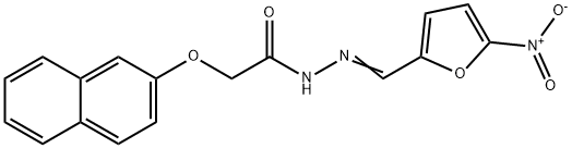 2-(2-naphthyloxy)-N'-[(5-nitro-2-furyl)methylene]acetohydrazide Struktur