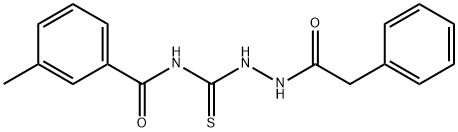 3-methyl-N-{[2-(phenylacetyl)hydrazino]carbonothioyl}benzamide Struktur