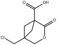 5-(chloromethyl)-2-oxo-3-oxabicyclo[3.1.1]heptane-1-carboxylic acid Struktur