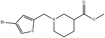 methyl 1-((4-bromothiophen-2-yl)methyl)piperidine-3-carboxylate Struktur