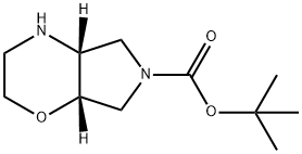 (4aR,7aS)-tert-butyl hexahydropyrrolo[3,4-b][1,4]oxazine-6(2H)-carboxylate Struktur