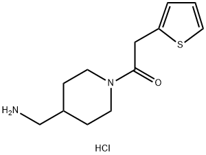 1-[4-(aminomethyl)piperidin-1-yl]-2-(thiophen-2-yl)ethan-1-one Struktur