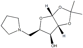 (3aR,5R,6S,6aR)-2,2-dimethyl-5-[(pyrrolidin-1-yl)methyl]-tetrahydro-2H-furo[2,3-d][1,3]dioxol-6-ol Struktur