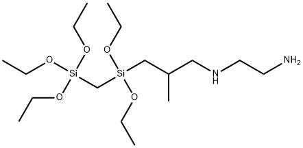 1-[3-(2-aminoethyl)-3-aminoisobutyl]-1,1,3,3,3-pentaethoxy-1,3-disilapropane Struktur