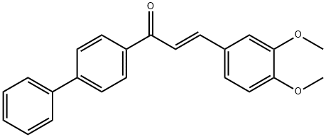 (2E)-1-{[1,1-biphenyl]-4-yl}-3-(3,4-dimethoxyphenyl)prop-2-en-1-one Struktur