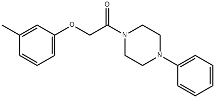 1-[(3-methylphenoxy)acetyl]-4-phenylpiperazine Struktur