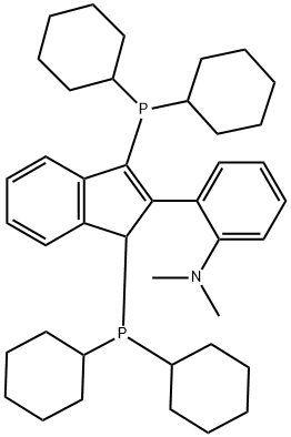 2-(1,3-bis(dicyclohexylphosphanyl)-1H-inden-2-yl)-N,N-dimethylaniline Struktur