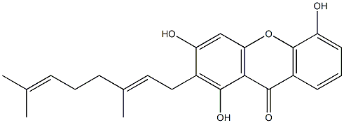 9H-Xanthen-9-one,2-[(2E)-3,7-dimethyl-2,6-octadien-1-yl]-1,3,5-trihydroxy- Struktur