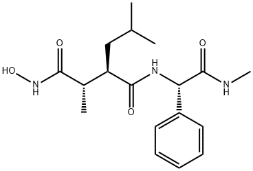 Butanediamide,N1-hydroxy-2-methyl-N4-[(1S)-2-(methylamino)-2-oxo-1-phenylethyl]-3-(2-methylpropyl)-,(2S,3R)- Struktur