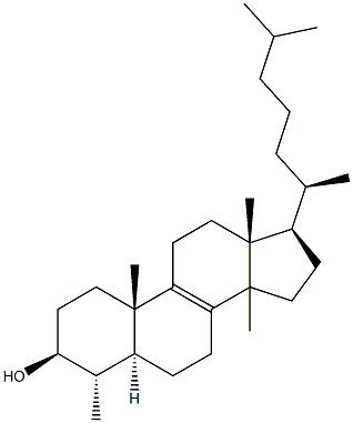 Cholest-8-en-3-ol,4,14-dimethyl-, (3b,4a,5a)- Struktur