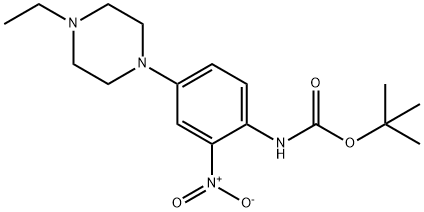 tert-butyl (4-(4-ethylpiperazin-1-yl)-2-nitrophenyl)carbamate Struktur