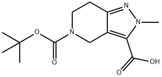 5-(tert-butoxycarbonyl)-2-methyl-4,5,6,7-tetrahydro-2H-pyrazolo[4,3-c]pyridine-3-carboxylic acid Struktur