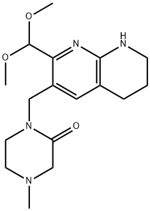 1-((2-(dimethoxymethyl)-5,6,7,8-tetrahydro-1,8-naphthyridin-3-yl)methyl)-4-methylpiperazin-2-one Struktur