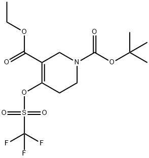 1-TERT-BUTYL 3-ETHYL 4-(TRIFLUOROMETHYLSULFONYLOXY)-5,6-DIHYDROPYRIDINE-1,3(2H)-DICARBOXYLATE Struktur