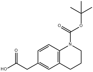 6-Carboxymethyl-3,4-dihydro-2H-quinoline-1-carboxylic acid tert-butyl ester Struktur