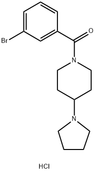 (3-bromophenyl)-(4-pyrrolidin-1-ylpiperidin-1-yl)methanone:hydrochloride Struktur