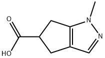 1-Methyl-1,4,5,6-tetrahydro-cyclopentapyrazole-5-carboxylic acid Struktur