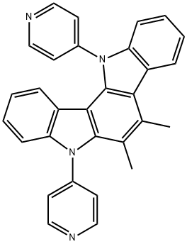 Indolo[3,2-a]carbazole,5,12-dihydro-6,7-dimethyl-5,12-di-4-pyridinyl Struktur