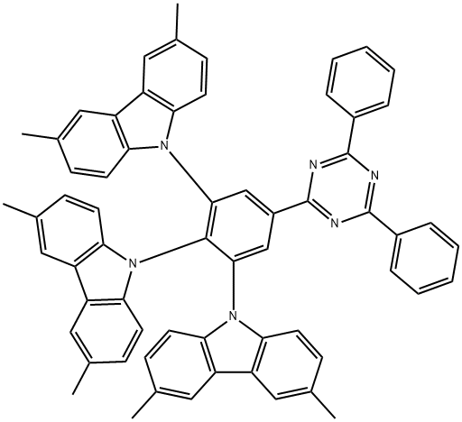 9,9',9''-(5-(4,6-diphenyl-1,3,5-triazin-2-yl)benzene-1,2,3-triyl) tris(3,6-dimethyl-9H-carbazole) Struktur