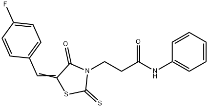 (Z)-3-(5-(4-fluorobenzylidene)-4-oxo-2-thioxothiazolidin-3-yl)-N-phenylpropanamide Struktur