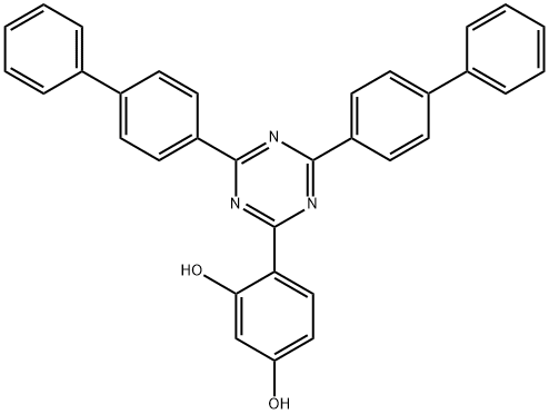 1,3-Benzenediol, 4-[4,6-bis([1,1'-biphenyl]-4-yl)-1,3,5-triazin-2-yl]- Struktur