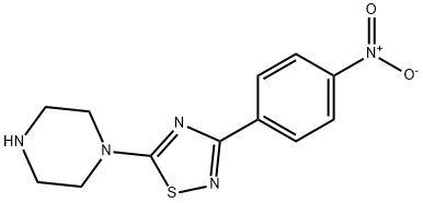 1-[3-(4-nitrophenyl)-1,2,4-thiadiazol-5-yl]piperazine Struktur