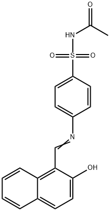 N-[(4-{[(2-hydroxy-1-naphthyl)methylene]amino}phenyl)sulfonyl]acetamide Struktur