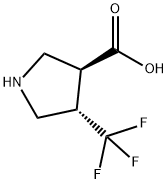 (3S,4S)-4-(trifluoromethyl)pyrrolidine-3-carboxylic acid Struktur