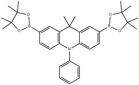 9,10-dihydro-9,9-dimethyl-10-phenyl-2,7-bis(4,4,5,5,-tetramethyl-1,3,2-dioxaborolan-2-yl)acridine Struktur