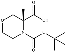 (R)-N-Boc-3-methylmorpholine-3-carboxylic acid Struktur