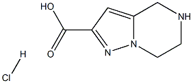 4,5,6,7-tetrahydropyrazolo[1,5-a]pyrazine-2-carboxylic acid hydrochloride Struktur