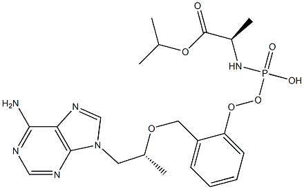 isopropyl ((S)-((((R)-1-(6-amino-9H-purin-9-yl)propan-2-yl)oxy)methyl)(phenoxy)phosphoryl)-D-alaninate Struktur