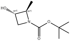 tert-butyl trans-3-hydroxy-2-methylazetidine-1-carboxylate Struktur