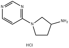 1-(pyrimidin-4-yl)pyrrolidin-3-amine dihydrochloride Struktur