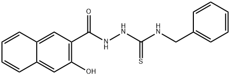 1-benzyl-3-[(3-hydroxynaphthalene-2-carbonyl)amino]thiourea Struktur