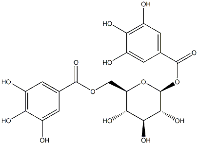 b-D-Glucopyranose,1,6-bis(3,4,5-trihydroxybenzoate) Struktur