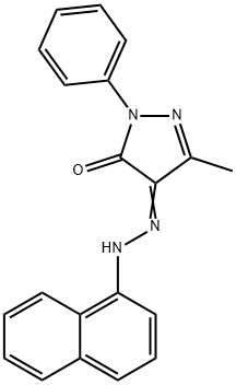 5-methyl-4-(1-naphthylhydrazono)-2-phenyl-2,4-dihydro-3H-pyrazol-3-one Struktur